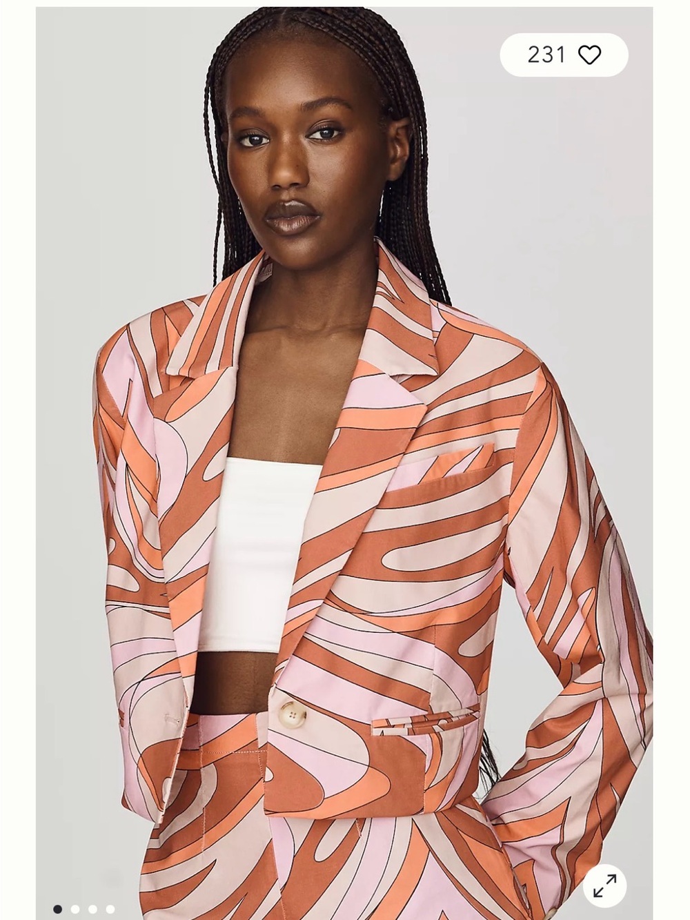 NWT Anthropologie Maeve Pink & Coral Printed Blazer